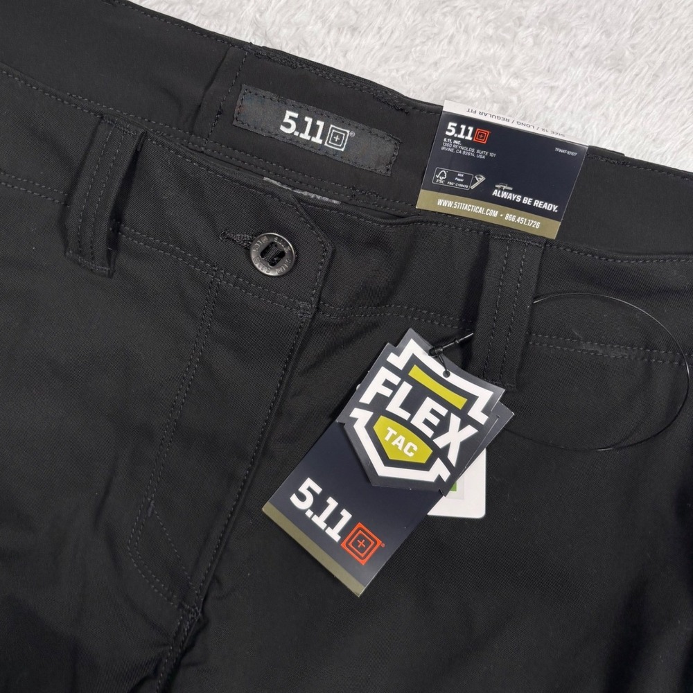 5.11 Tactical Apex Pant Women 12 Long Black Flex-Tac Teflon Cargo 64446